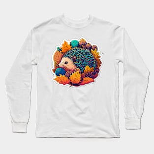 Echidna Hidden Among the Leaves Neon Long Sleeve T-Shirt